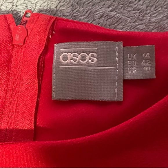 Asos midi sleeveless dress in red size 10 EUC - Picture 4 of 10